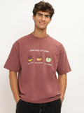 Men's Oversized Tee | 100% Cotton 240 GSM | Rose Brown